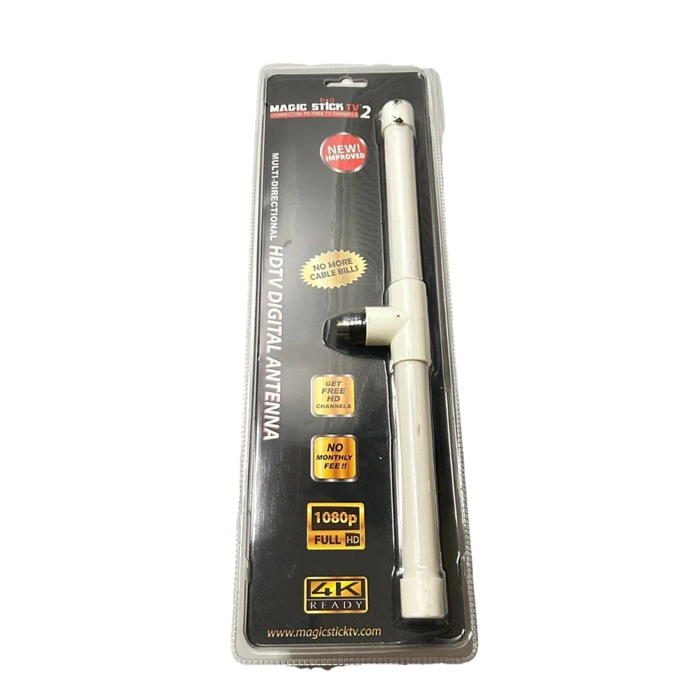 Magic Stick TV MAX HD 4K Ready Antenna HDTV Digital Channels &  20 Ft Cable BNWT